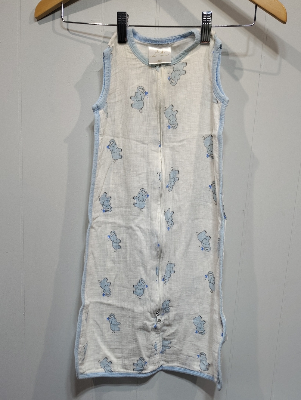Aden + Anais Muslin‎ Sleep Sack Neutral Elephants Small 0-6mo